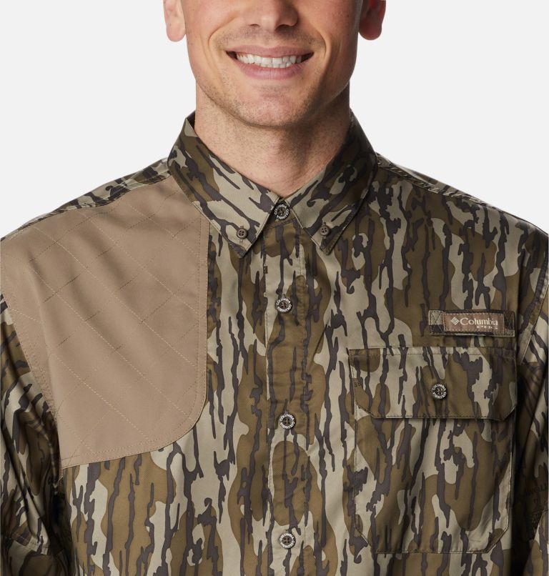 Men’s PHG Blood and Guts Shooting Shirt, Color: Mossy Oak Bottomland, Flax, image 4
