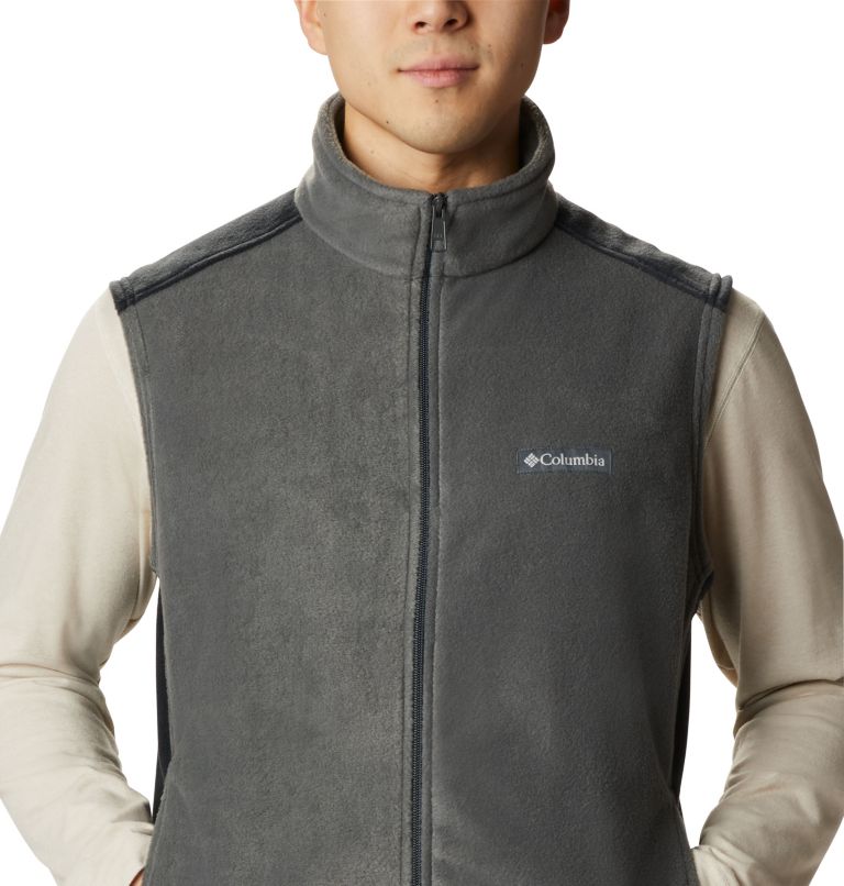 Men’s Steens Mountain Fleece Vest, Color: Grill, Black