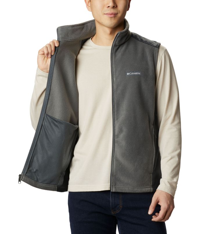 Men's Steens Mountain Fleece Vest, Color: Grill, Black, image 5