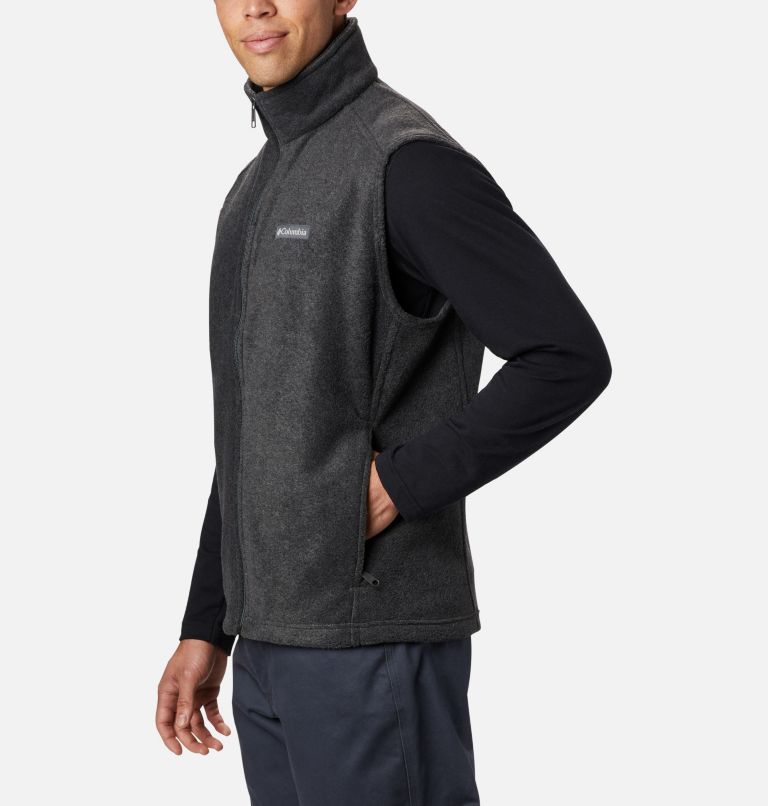 Men's Steens Mountain Fleece Vest, Color: Charcoal Heather, image 3