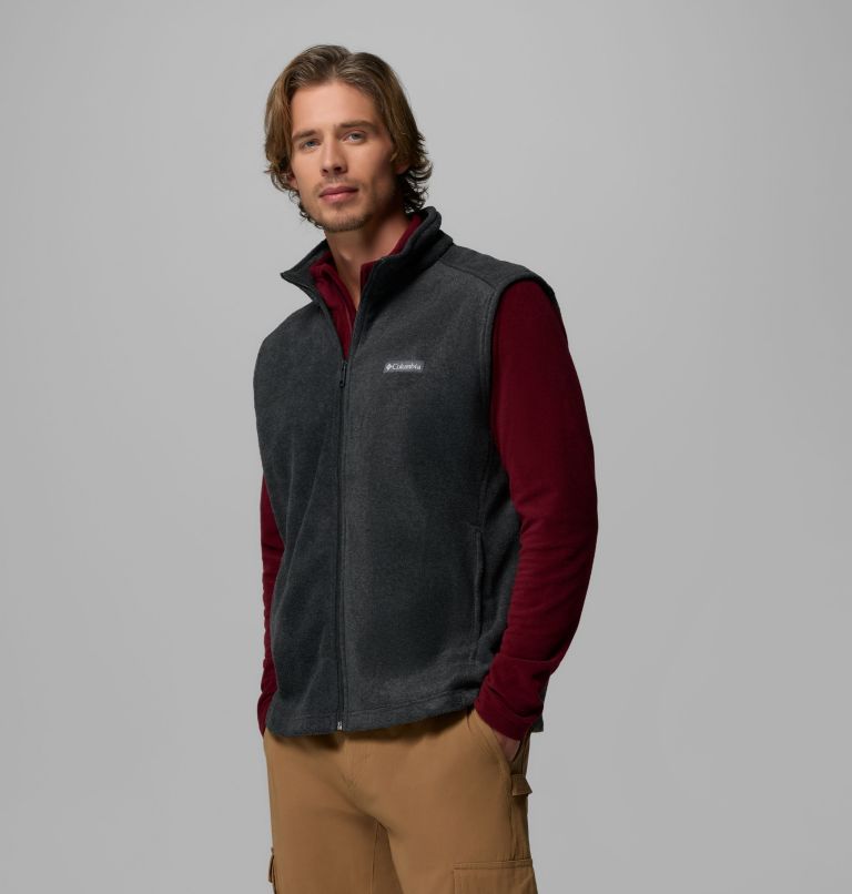 Men's Steens Mountain Fleece Vest, Color: Charcoal Heather, image 4
