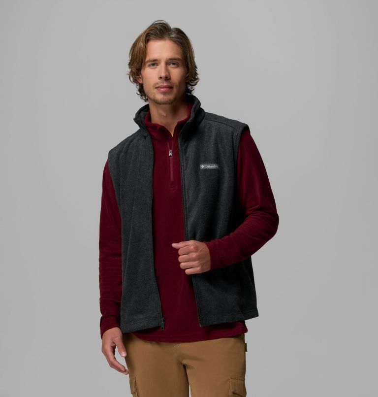 Men's Steens Mountain Fleece Vest, Color: Charcoal Heather, image 5