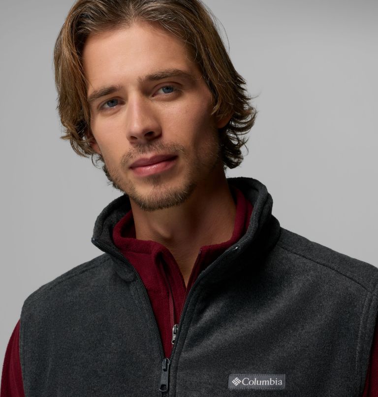 Men's Steens Mountain Fleece Vest, Color: Charcoal Heather, image 6