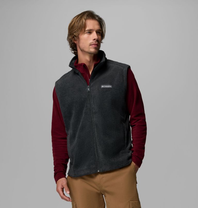Men's Steens Mountain Fleece Vest, Color: Charcoal Heather, image 1