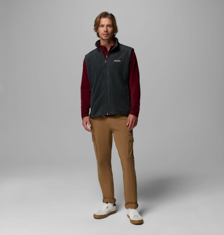 Men's Steens Mountain Fleece Vest, Color: Charcoal Heather, image 2