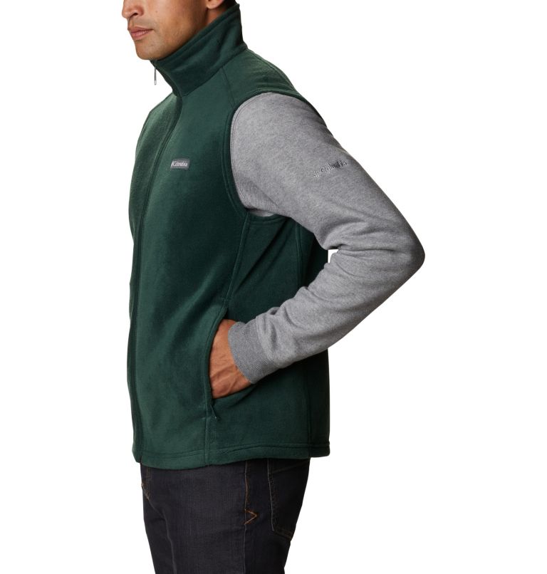 Thumbnail: Men’s Steens Mountain Fleece Vest, Color: Spruce, image 3