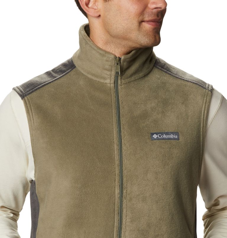 Thumbnail: Men’s Steens Mountain Fleece Vest, Color: Stone Green, Shark, image 4