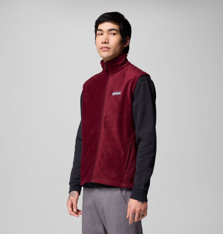 Men's Steens Mountain Fleece Vest, Color: Rich Wine, image 4