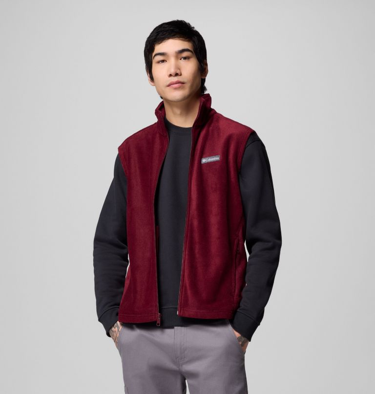 Men's Steens Mountain Fleece Vest, Color: Rich Wine, image 5