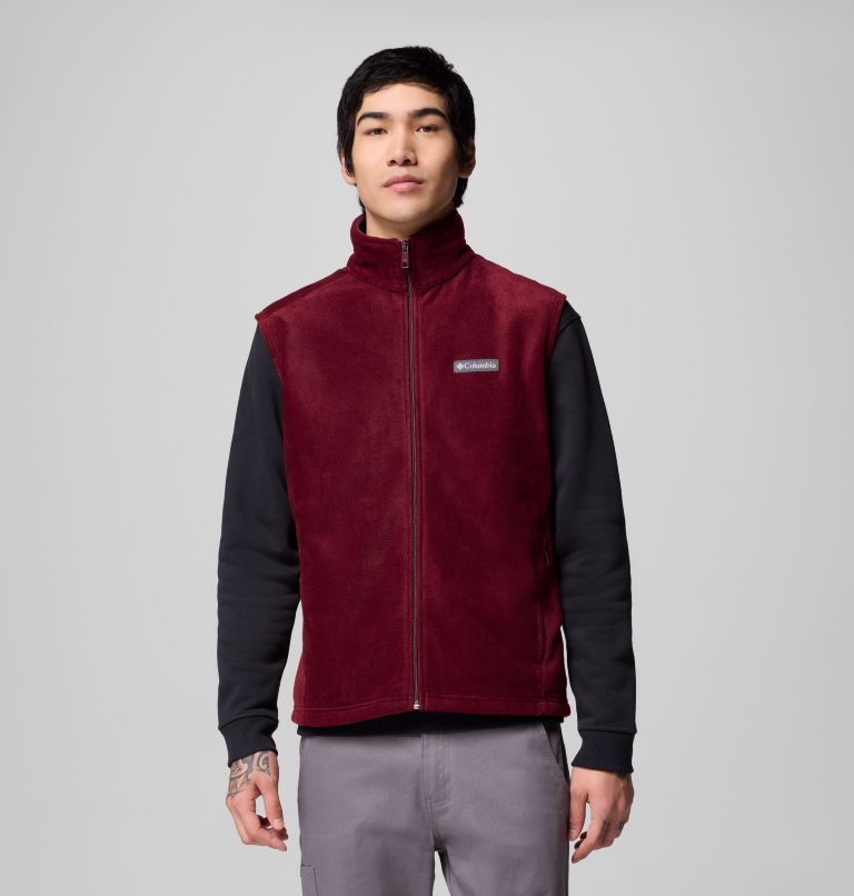 Men's Steens Mountain Fleece Vest, Color: Rich Wine, image 1