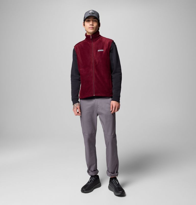Men's Steens Mountain Fleece Vest, Color: Rich Wine, image 2