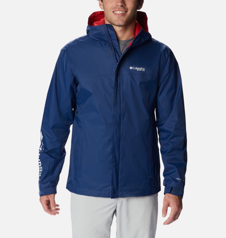 Thumbnail: Men's PFG Storm Jacket – Tall, Color: Carbon, Red Spark, image 1