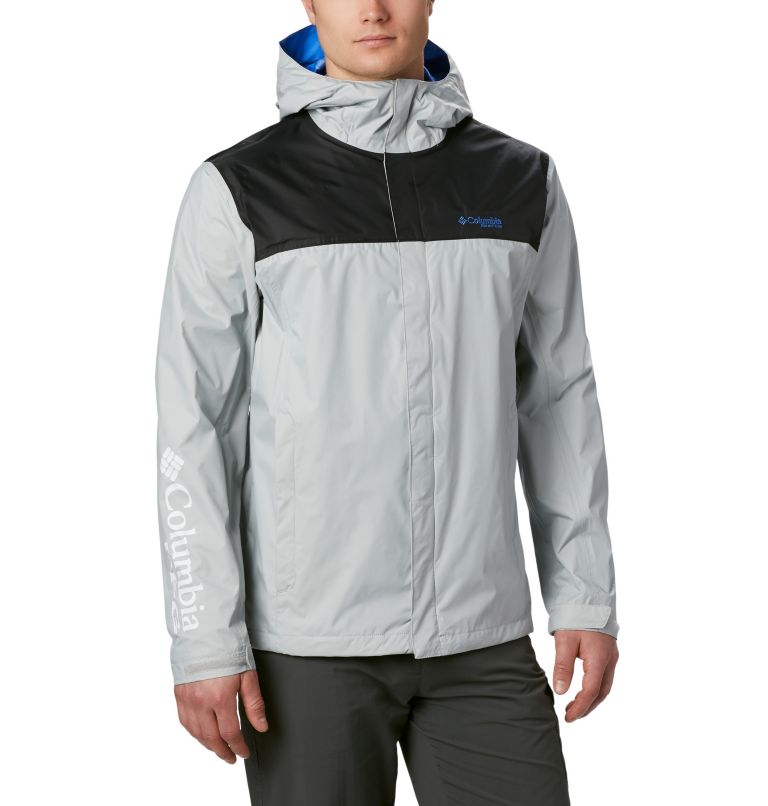 PFG Storm Jacket | 019 | 5XT, Color: Cool Grey, Vivid Blue, image 1