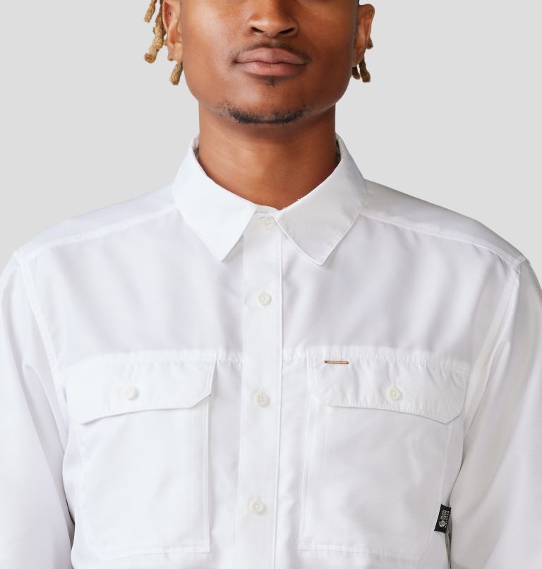 Men's Canyon Long Sleeve Shirt, Color: White, image 4