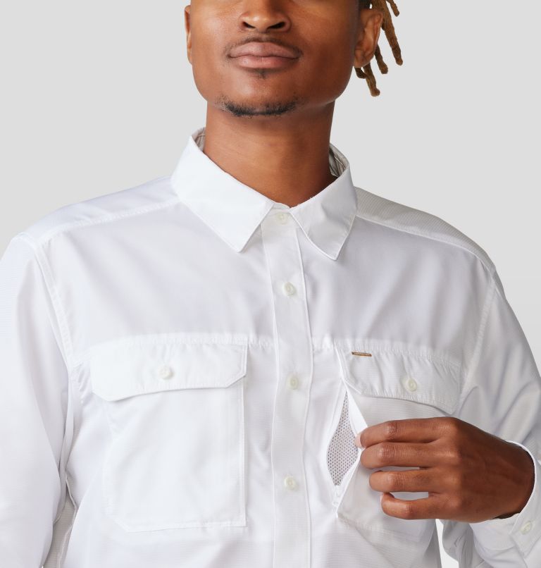 Men's Canyon Long Sleeve Shirt, Color: White, image 5