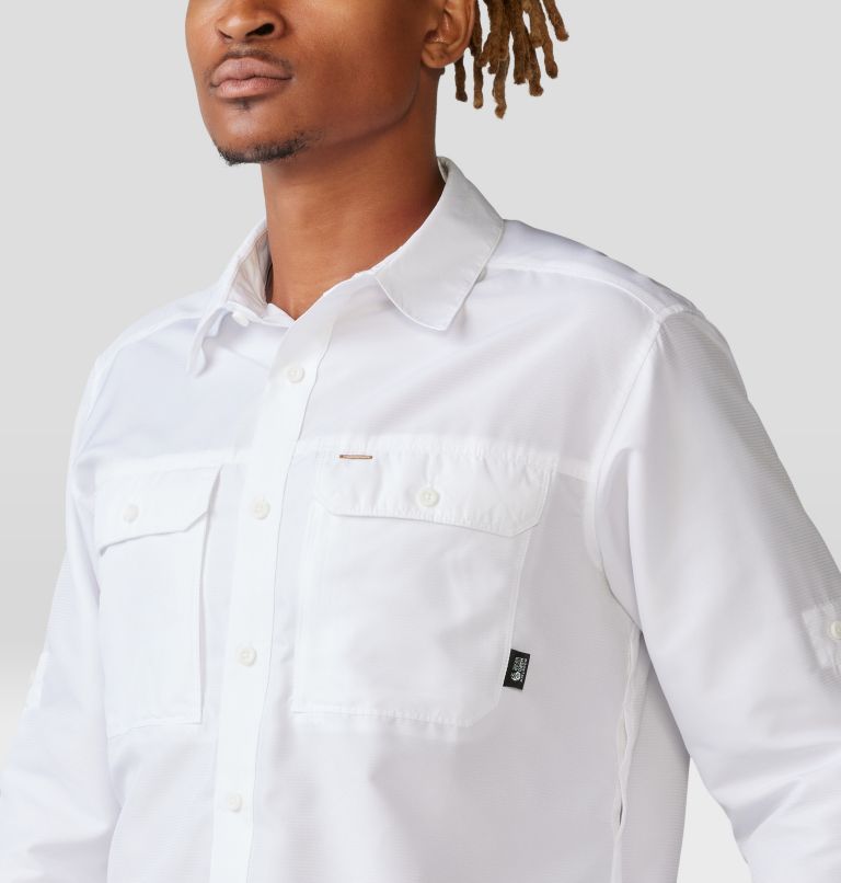 Men's Canyon Long Sleeve Shirt, Color: White, image 6