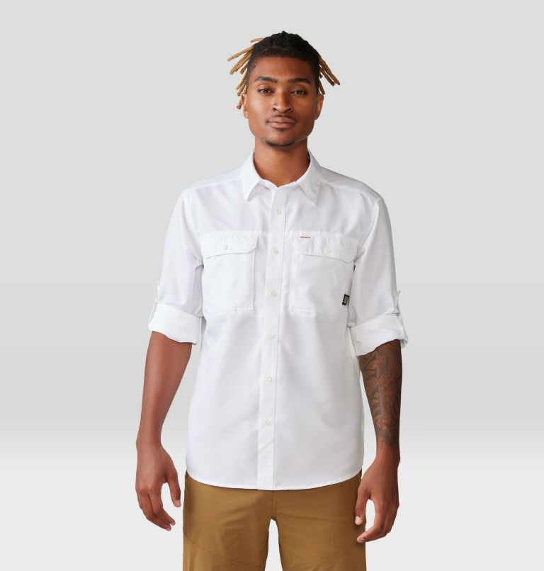 Men's Canyon Long Sleeve Shirt, Color: White, image 8