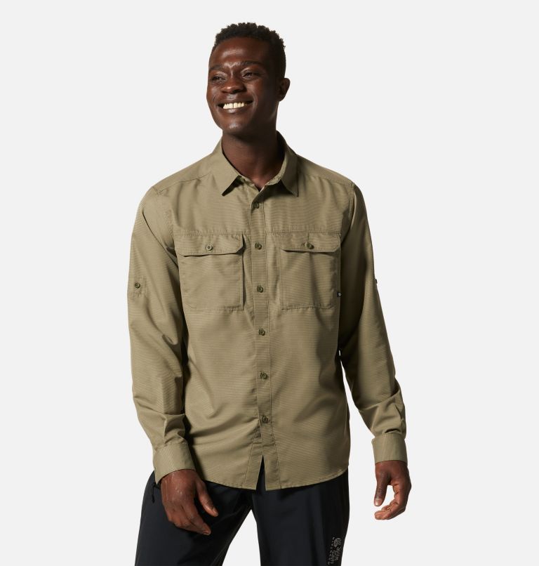 Thumbnail: Men's Canyon Long Sleeve Shirt, Color: Stone Green, image 1