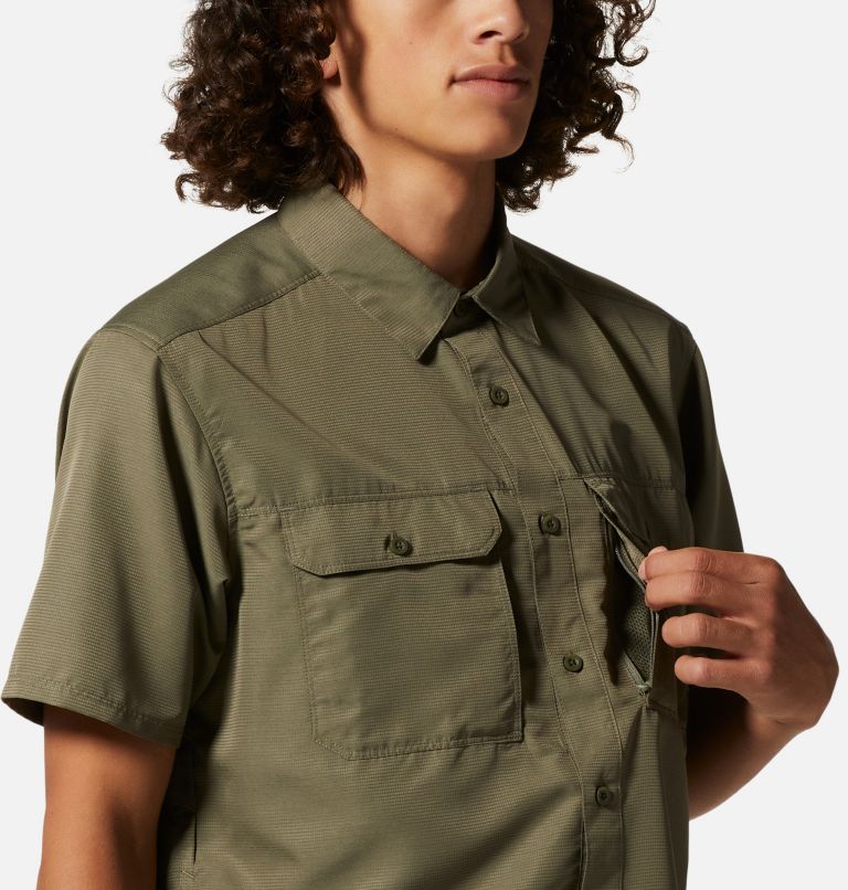 Thumbnail: Men's Canyon Short Sleeve Shirt, Color: Stone Green, image 4