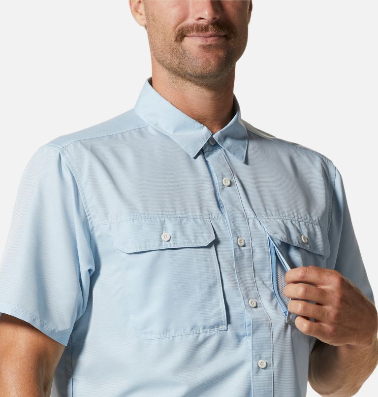 Thumbnail: Men's Canyon Short Sleeve Shirt, Color: Blue Chambray, image 4