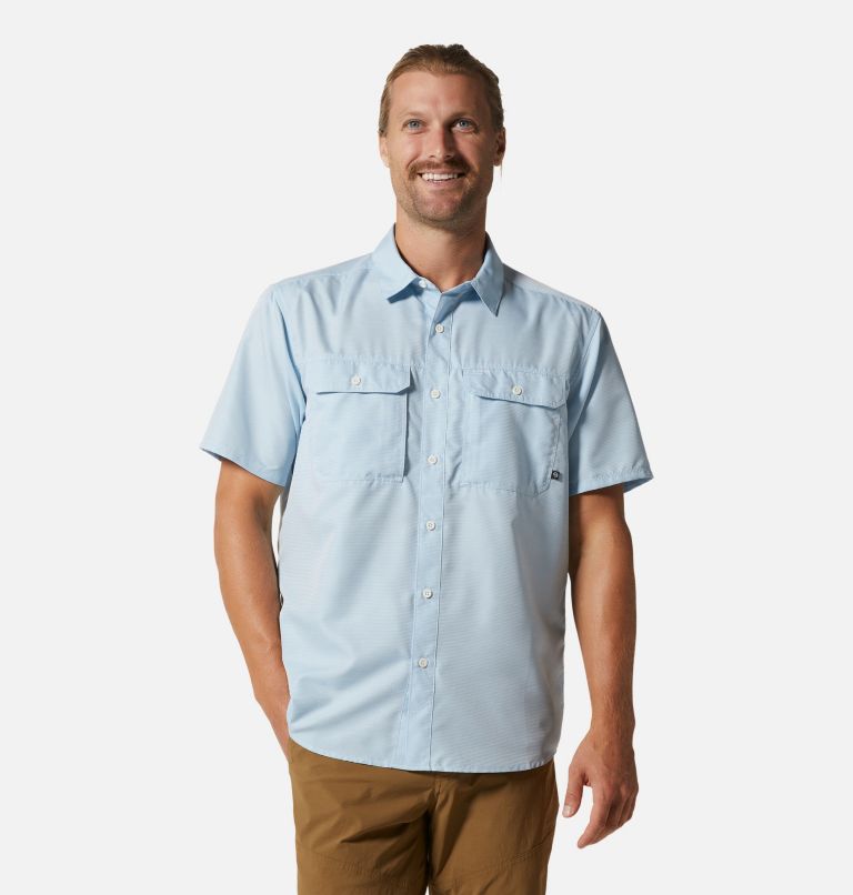 Thumbnail: Men's Canyon Short Sleeve Shirt, Color: Blue Chambray, image 1