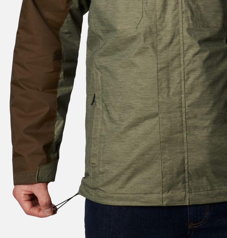 Thumbnail: Men's Timberline Triple Interchange Jacket, Color: Stone Green Jacquard Texture, Olive Grn, image 6