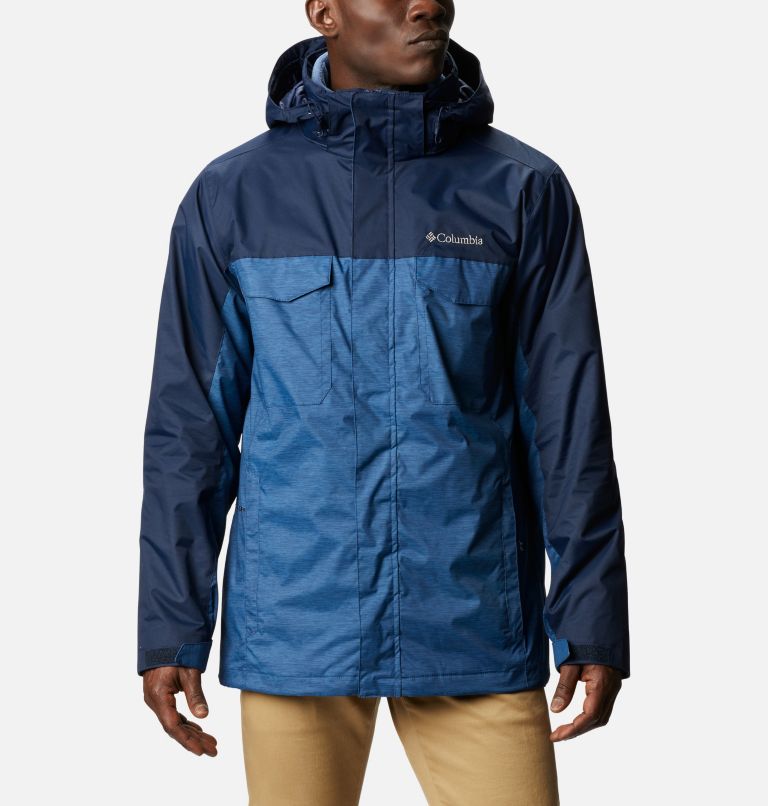 Men's Timberline Triple Interchange Jacket, Color: Night Tide Jacquard Texture, Coll Navy, image 1