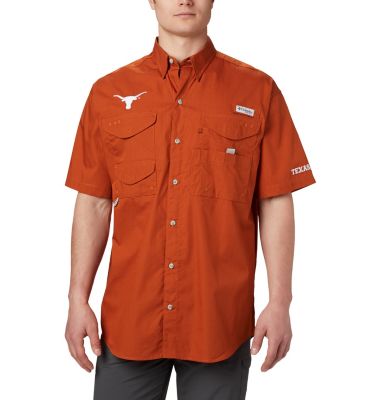 orange columbia fishing shirt