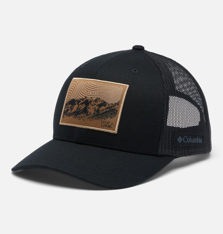 Unisex Columbia Mesh Snap Back Hat, Color: Black, Dolomites, image 1