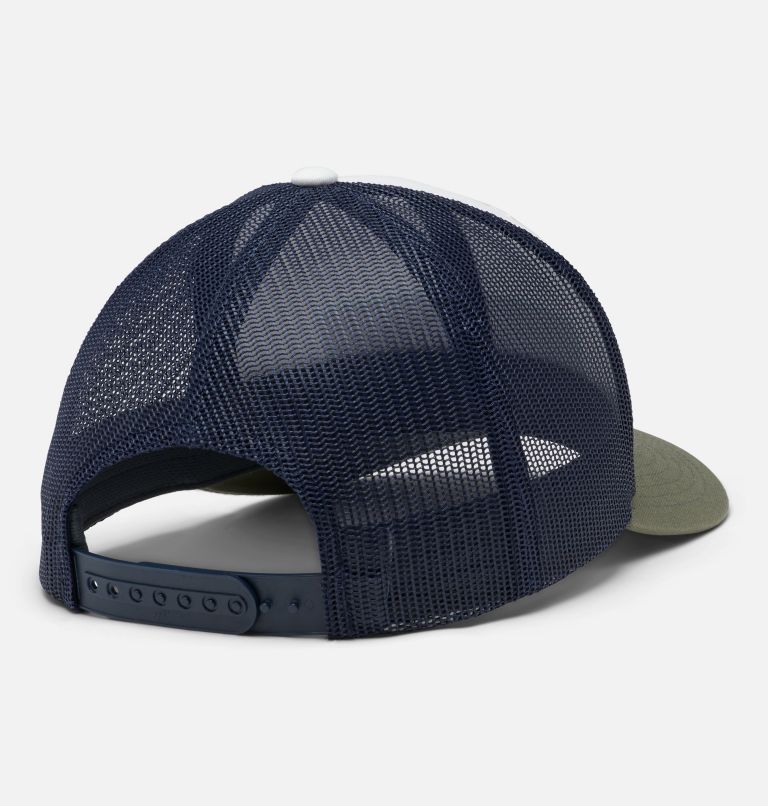 Thumbnail: Columbia Mesh Snap Back - High | 102 | O/S, Color: White, Stone Green Camo Patch, image 2