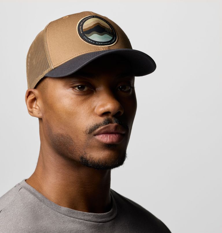 Unisex Columbia Mesh Snap Back Hat, Color: Delta, Shark, Circular Landscape, image 2