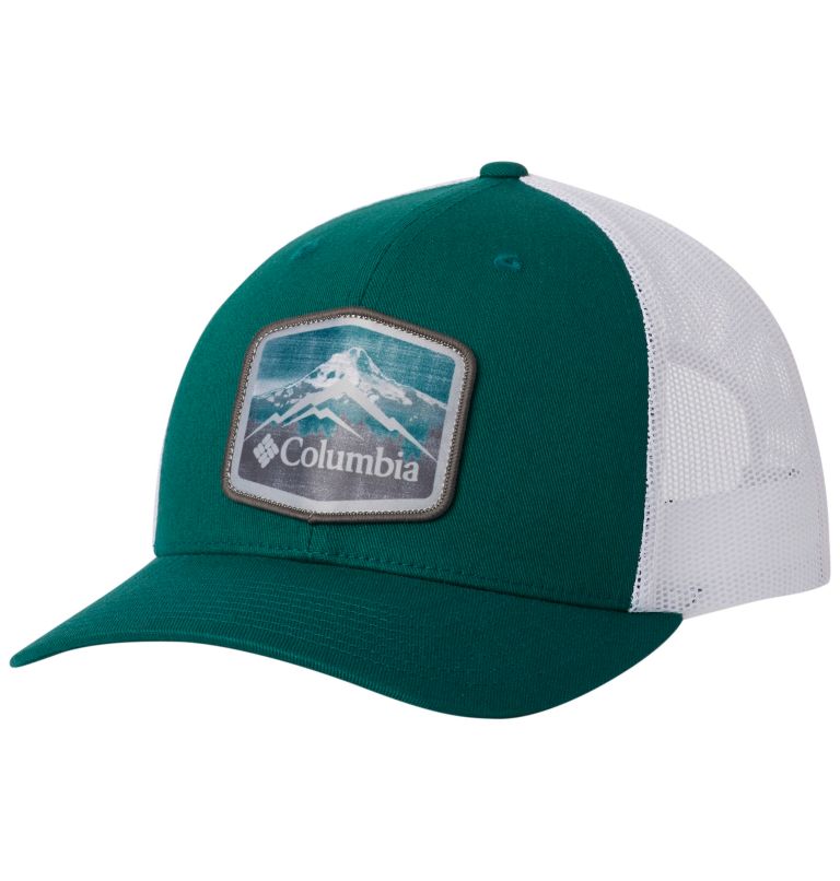 Columbia Mesh Snap Back Hat | 363 | O/S, Color: Pine Green, Hex Patch, image 1
