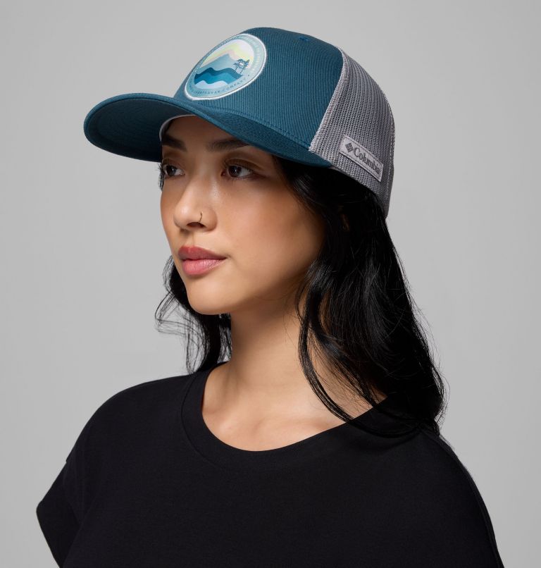 Columbia Mesh Snapback, Color: Everblue, Circular Landscape, image 6