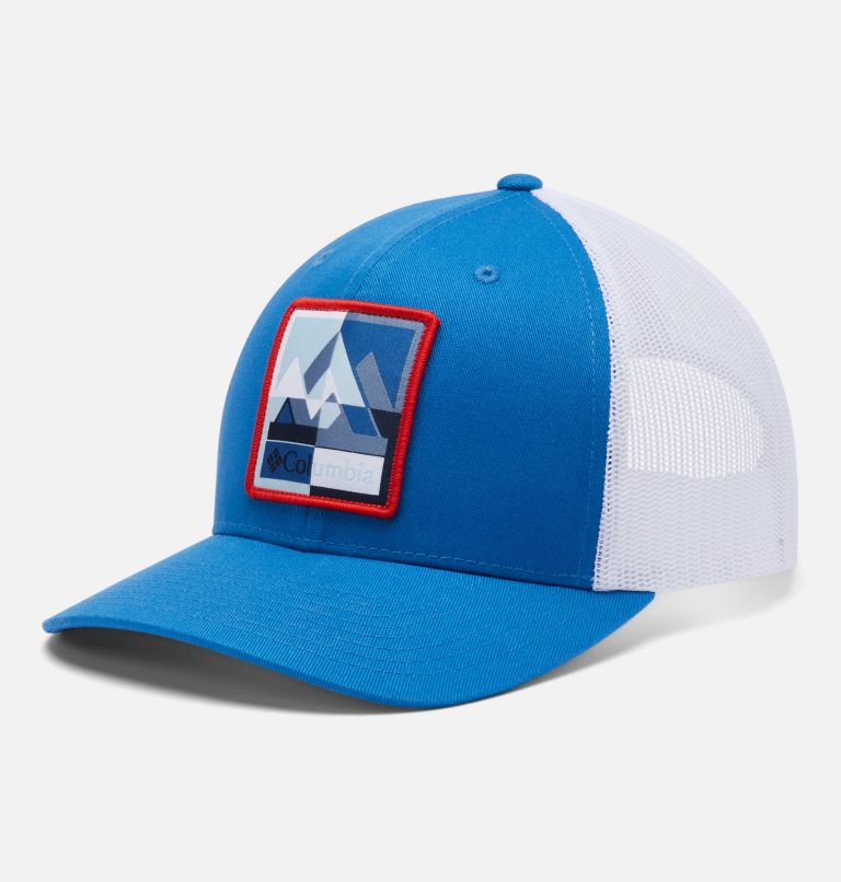 Columbia Mesh Snap Back Hat | 432 | O/S, Color: Bright Indigo, Mountain Puzzle Patch, image 1