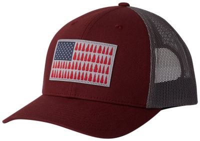 Unisex Columbia Mesh&trade; Snap Back Hat Columbia Mesh&trade; Snap Back Hat | 259 | O/S, Rich Wine, Tree Flag, front