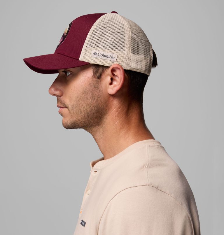 Columbia Mesh Snapback, Color: Rich Wine, Circular Landscape, image 5