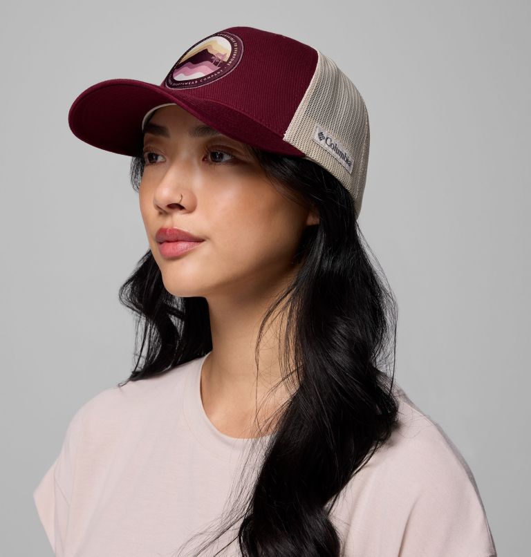 Columbia Mesh Snapback, Color: Rich Wine, Circular Landscape, image 6