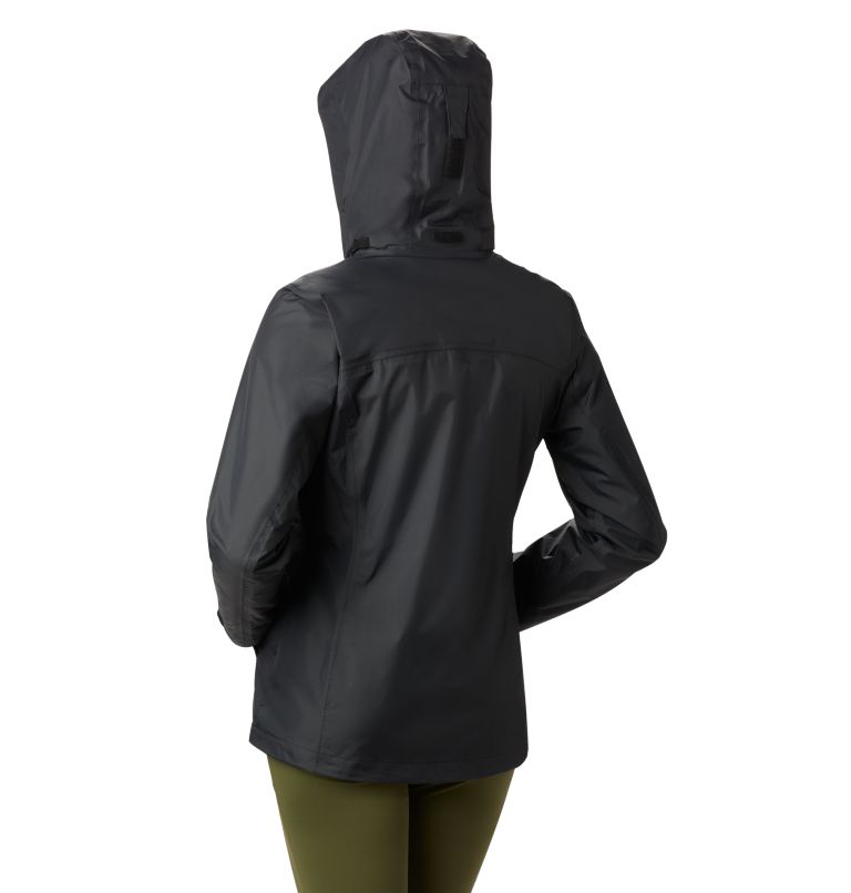 Women's Pouration Rain Jacket, Color: Black, image 2
