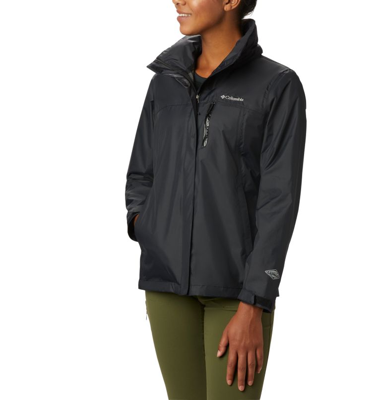 Thumbnail: Women's Pouration Rain Jacket, Color: Black, image 1