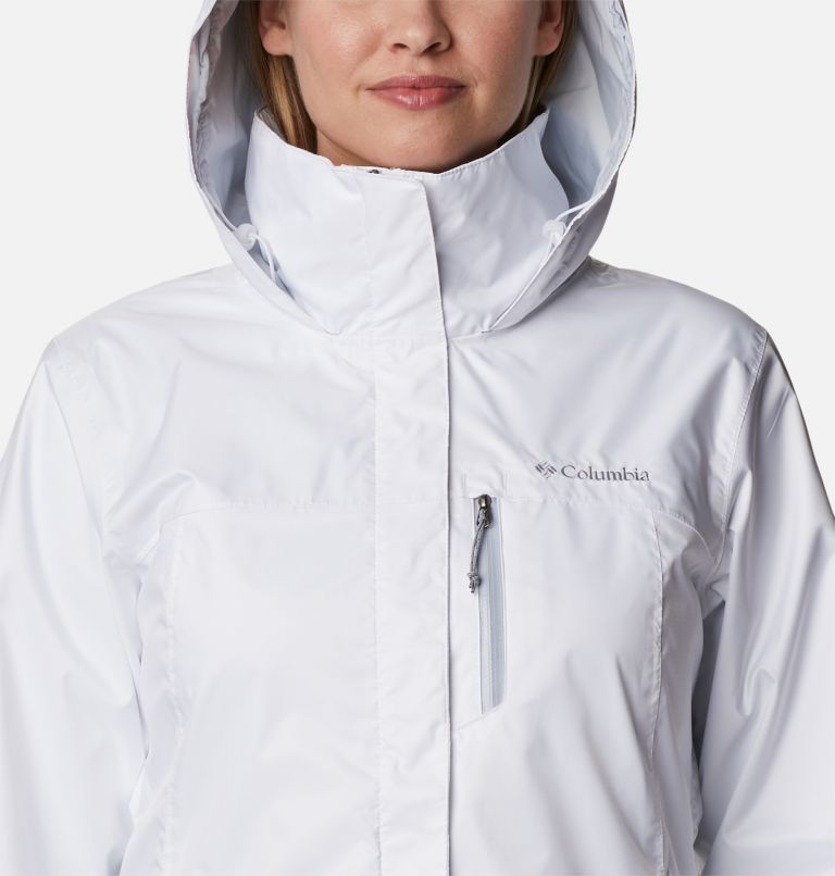 Thumbnail: Women's Pouration Rain Jacket, Color: White, image 4