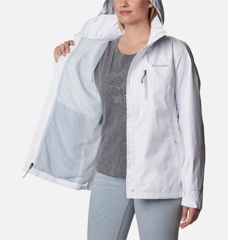 Thumbnail: Women's Pouration Rain Jacket, Color: White, image 5