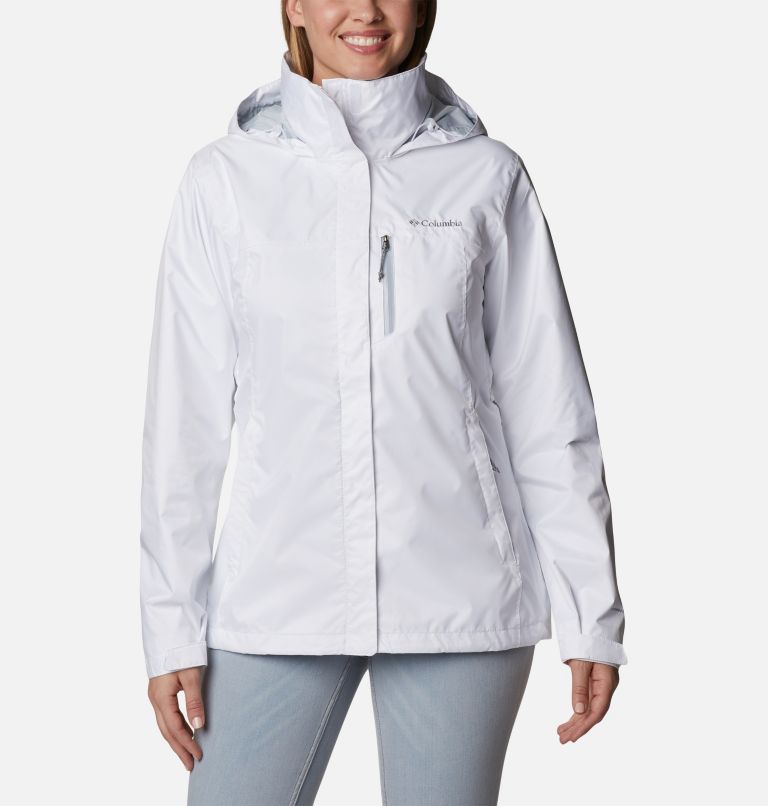 Women's Pouration Rain Jacket, Color: White, image 1