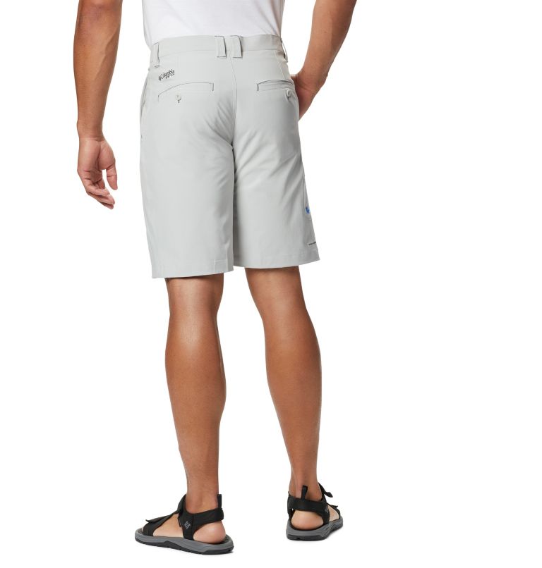 Men's PFG Terminal Tackle Shorts, Color: Cool Grey, Vivid Blue, image 2