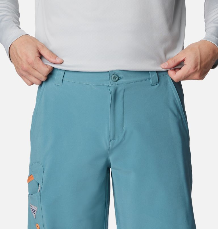 Thumbnail: Men's PFG Terminal Tackle Shorts, Color: Tranquil Teal, Orange Reef, image 4
