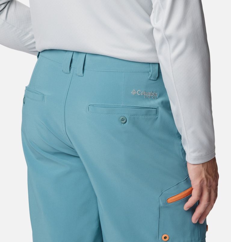 Thumbnail: Men's PFG Terminal Tackle Shorts, Color: Tranquil Teal, Orange Reef, image 5