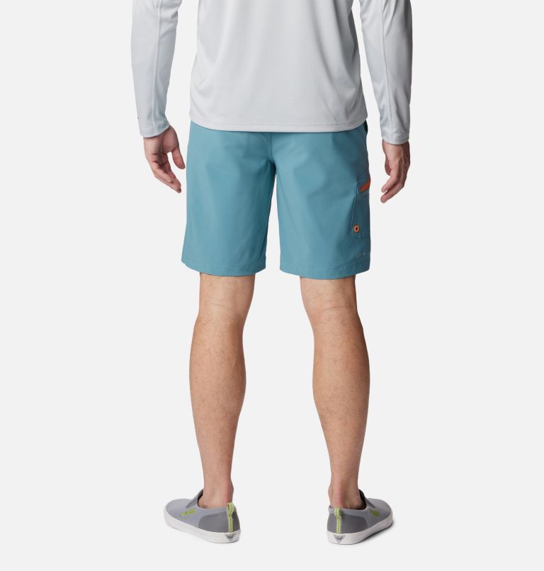 Men's PFG Terminal Tackle Shorts, Color: Tranquil Teal, Orange Reef, image 2