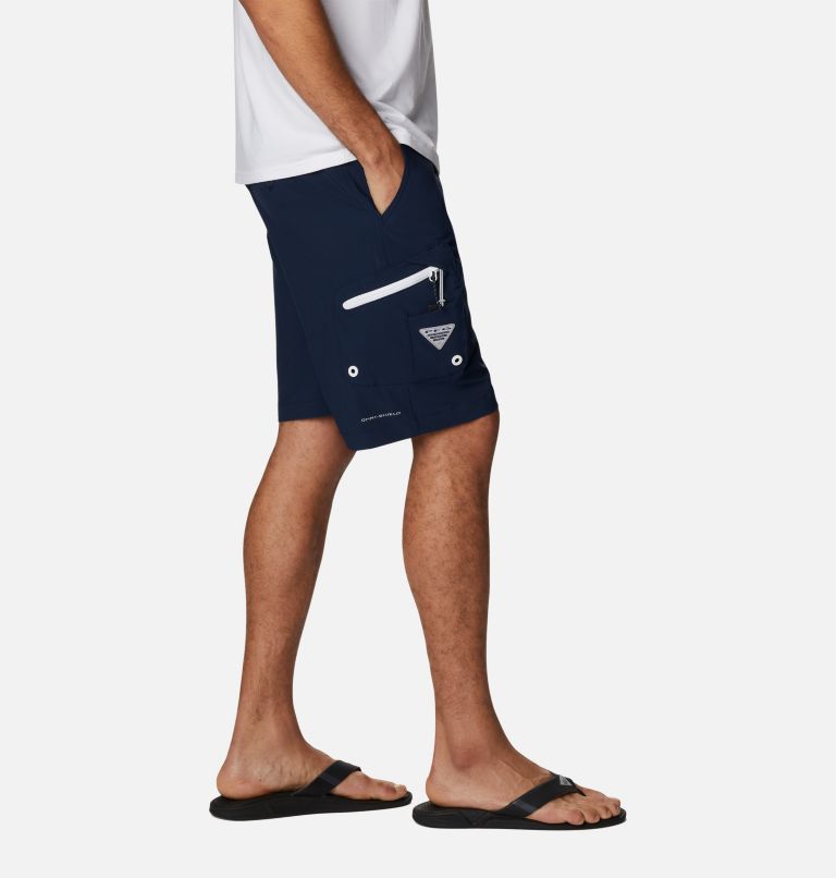 Men's PFG Terminal Tackle Shorts, Color: Collegiate Navy, White, image 6