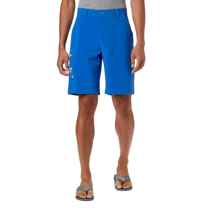 Men's PFG Terminal Tackle Shorts, Color: Vivid Blue, Bright Nectar, image 1