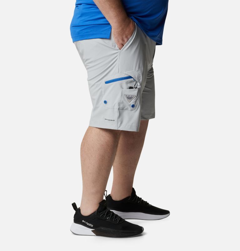 Thumbnail: Men's PFG Terminal Tackle Shorts - Big, Color: Cool Grey, Vivid Blue, image 3
