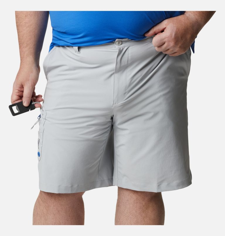 Thumbnail: Men's PFG Terminal Tackle Shorts - Big, Color: Cool Grey, Vivid Blue, image 6
